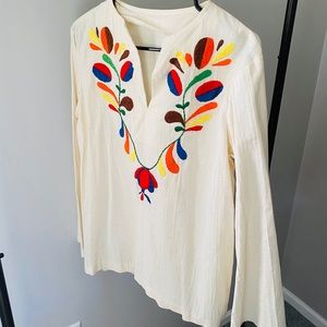 Peasant Sleeve Vintage Embroidered Blouse